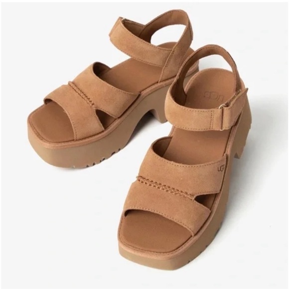 NWT UGG New Heights Ankle Strap Heels Sz 8 (no original box) - Picture 2 of 9